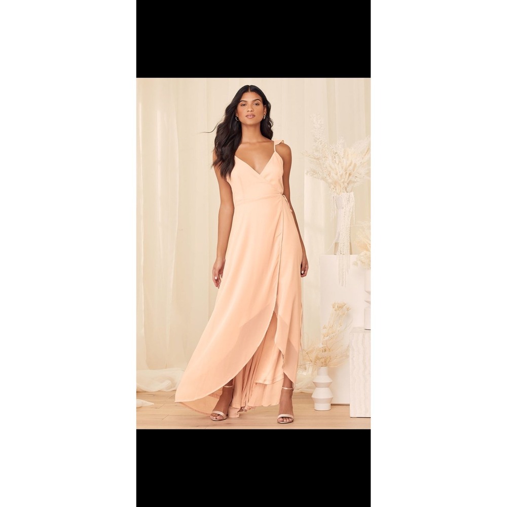 Lulu's Here's to Us Blush Pink High-Low Wrap Dress XL NWT